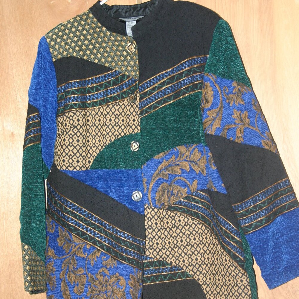 Indigo Moon Multi-Colored Patchwork Tapestry Ladi… - image 2